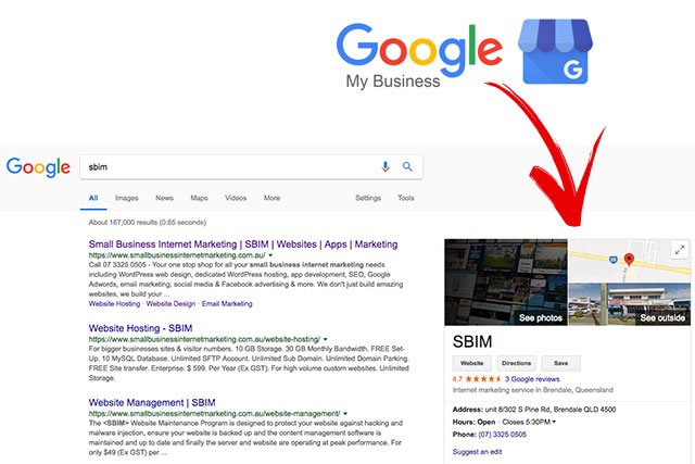 SBIM's Google My Business listing